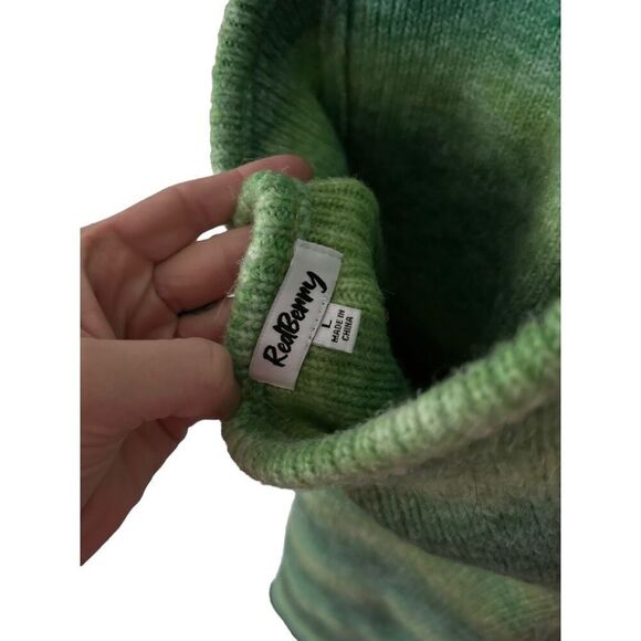 RedBerry Y2K Sleeveless Rib Knit Gradient Halter Neck Bodycon Dress Green Large - Picture 6 of 9